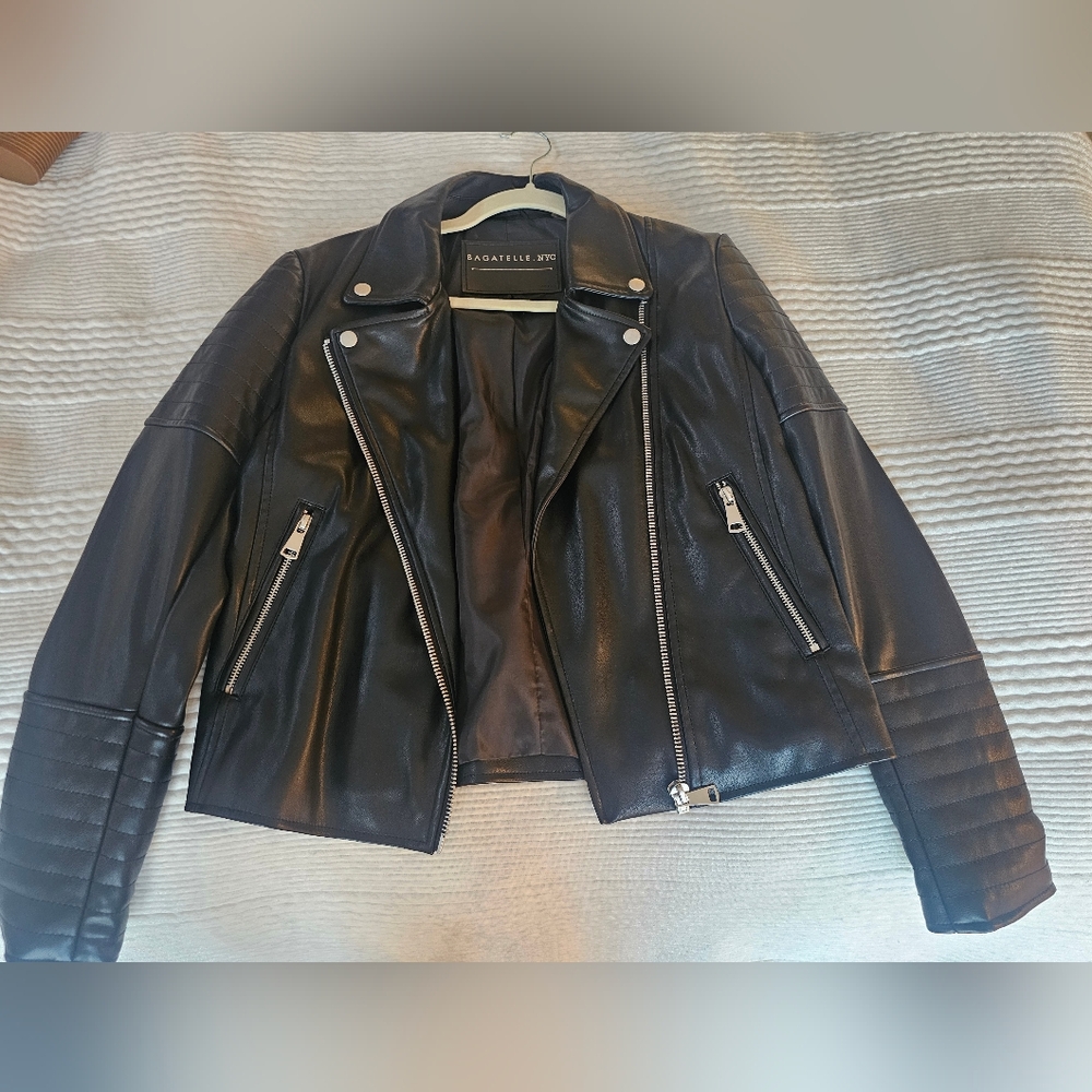Black Leather Moto Jacket